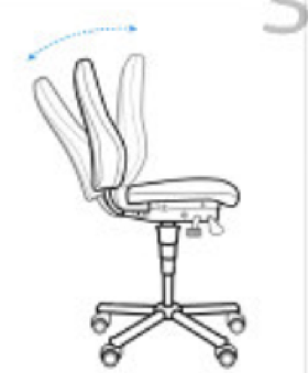 inclinación de respaldo en silla de oficina ergonómica
