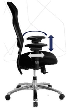 Sillas de oficina ergonómica con apoya brazos ajustable