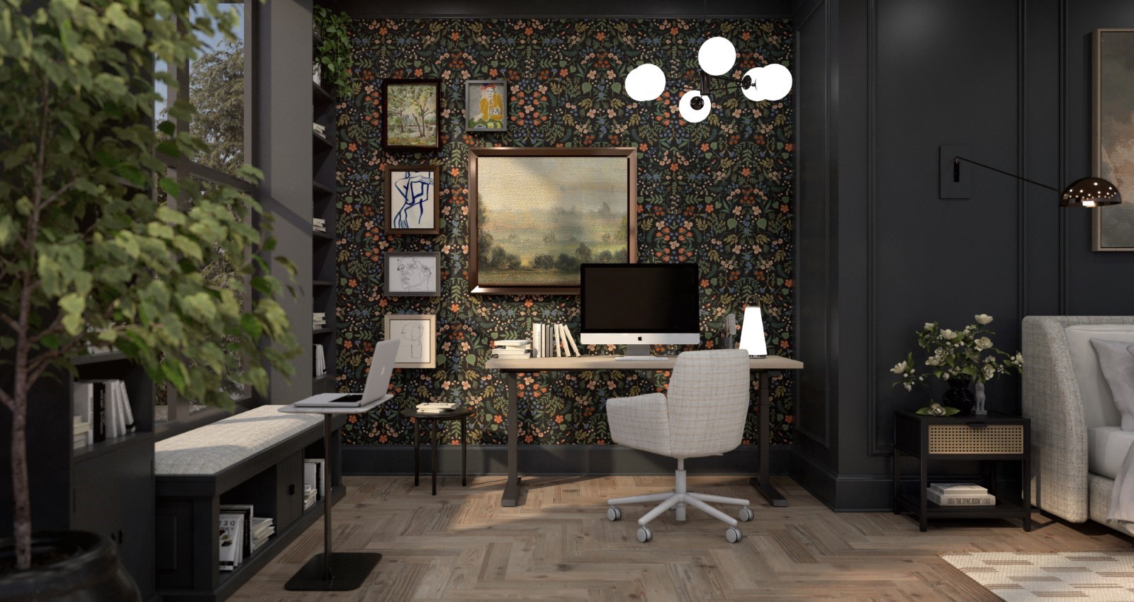 Vintage/Grand-millenial-Tendencias Home Office